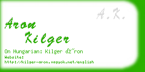 aron kilger business card